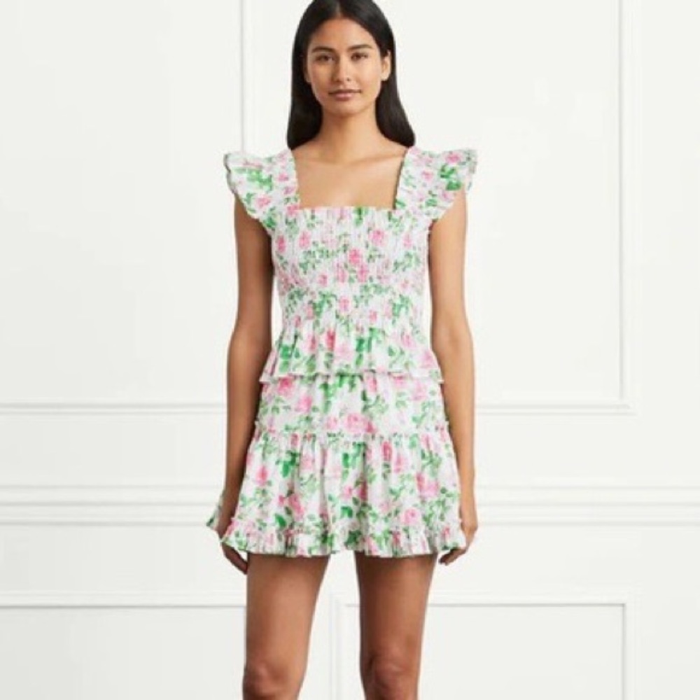 Hill House NWT Paz skirt in pink roses, S